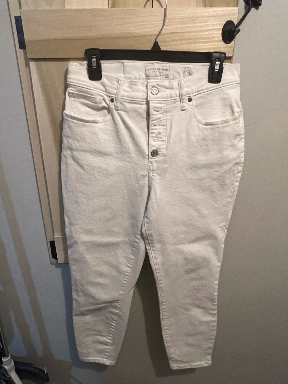 Lucky Brand White Ankle Crop High-Rise Jeans